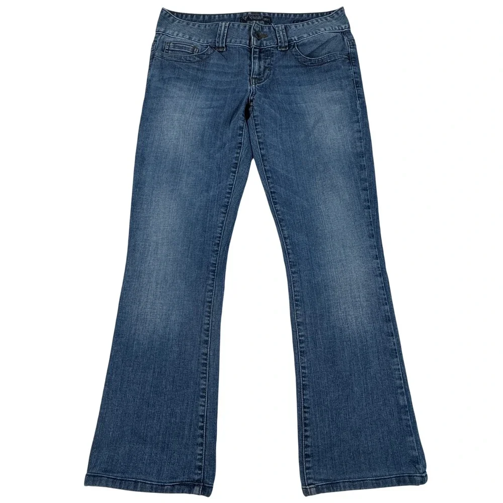 Y2K Guess Daredevil Bootcut Jeans Blue Medium Wash Low Rise Women's 28 Grunge